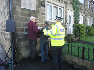 Photo 2  - 2016 Normanby Remembrance Day - 
Preparations Being Made at the War Memorial with Police Help